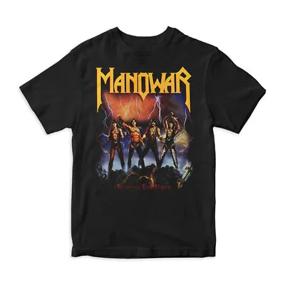 Vintage Manowar Fighting The World Black Cotton T-shirt EJ48361 • $21.99