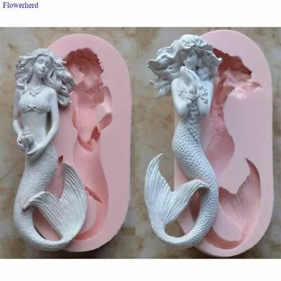 1pc Mermaid Fishtail Silicone Molds Fondant Chocolate Soap Mold Party Crafts Dec • $17.20