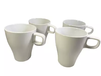 IKEA FARGRIK WHITE STACKABLE 8 Oz. COFFEE CUP/MUGS 21963  SET OF 4 NEW • $34.18