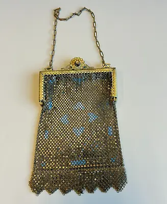 Vintage Art Deco Mandalian Enamel Mesh Purse • $47.50