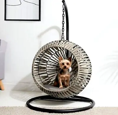 £79.95 • Buy Pet Hanging Egg Chair Cat Dog Nest Cushion Indoor Wicker READY FOR DELIVERY