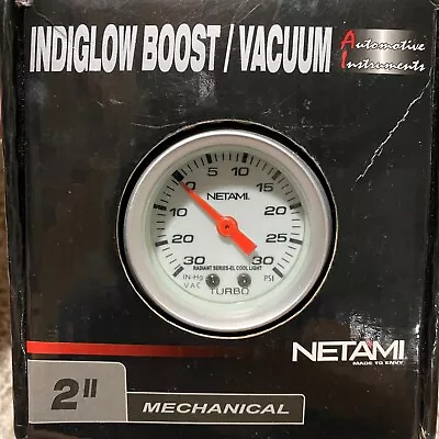 NETAMI 2  52mm INDIGLOW Turbo Pressure Boost VACUUM Gauge 0-30 Psi NT-0124 • $35