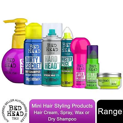 BedHead By TIGI Mini Hair Styling Range Of Hair Cream Spray Wax Or Dry Shampoo • £7.99