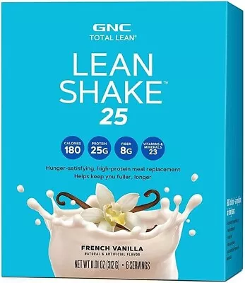 GNC Total Lean Lean Shake 25 Hunger Satisfying Powder - French Vanilla 6 Packet • $37.49