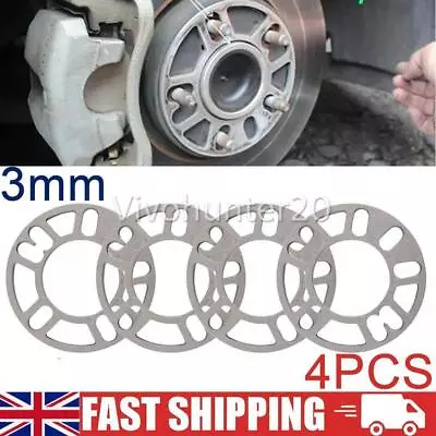 4PCS 3mm Alloy Aluminum Wheel Spacers Shims Spacer Plate 4/5 Stud Multi-fit • $13.85