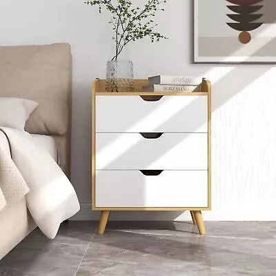 Nightstand 3 Drawer Dresser For Bedroom Large Dresser With 3 Drawers • $110.89