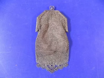 Antique Vintage Metal Mesh Chain Link Purse For Coin Change 3  X 6  • $8