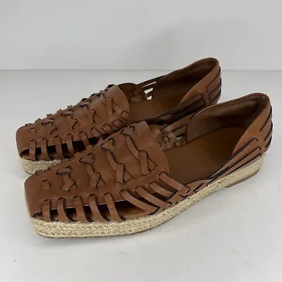 Sam & Libby Women's Size 8.5  Woven Brown Asha Espadrille Saddle Slip On Shoes • $27.85
