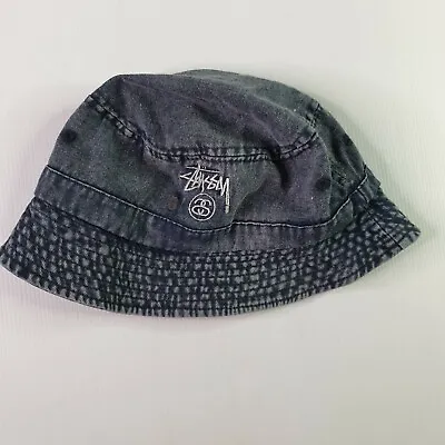Stussy Bucket Hat Adult Size Distressed Denim / Faded Look Dark Indigo • $29
