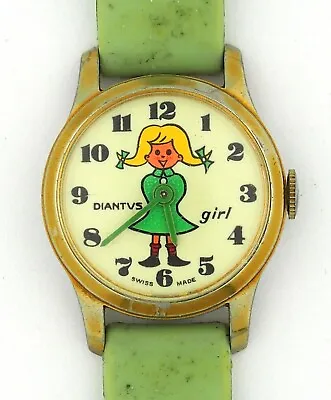 Vintage Wind-up Diantus Girl Advertising Character Watch • $29.99