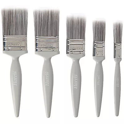 5pk Harris Essentials Paint Brush Set 0.5  1  1.5  2  Synthetic Emulsion Brushes • £6.99