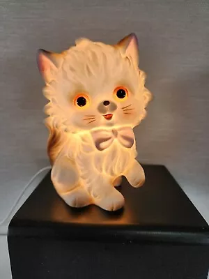 Vtg Josef Originals Ceramic White Persian Cat Kitten Kitty Night Light Lamp Cord • $49.99