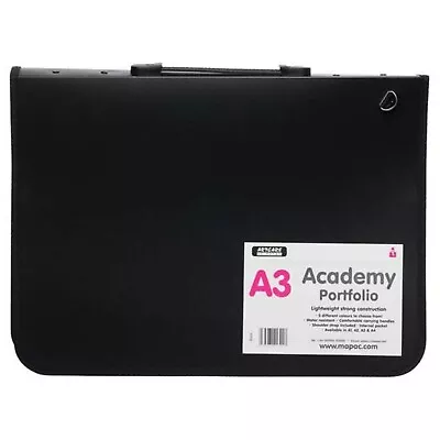 Mapac ArtCare A3 Black Academy Portfolio Water Resistant With Shoulder Strap • £13.59