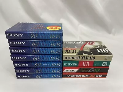 11 Blank Audio Cassette Tapes Lot New Sealed! Sony Memorex TDK Maxell Vintage • $9.99