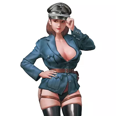 Unpainted 1/24 Resin Figure Model Kit Sexy Hot FEMALE OFFICER Military Theme • $25.99