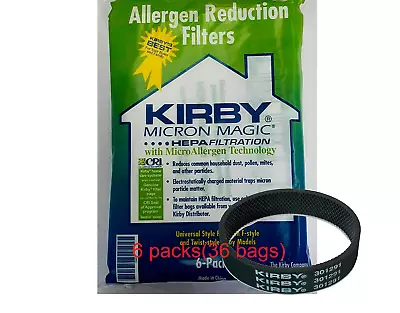 KIRBY VACUUM BAGS 6 Packs : 36 Bags Sentria UNIVERSAL~ F Style MICRON MAGIC Hepa • $39.99