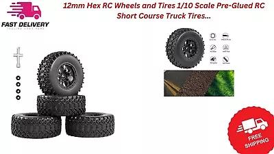 RC Station 12mm Hex RC Wheels And Tires 1/10 Scale Pre-Glued RC Short Course Tru • $39.70