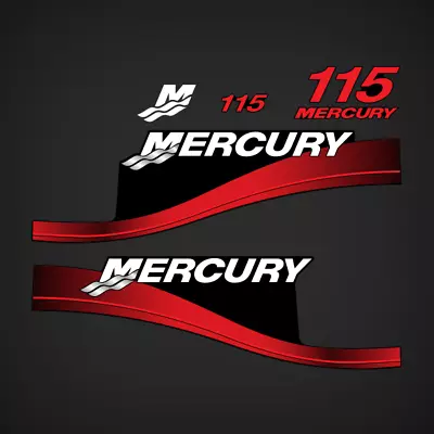 Outboard Motor Decals For Mercury 115hp Top Cover With M Domed Sticker Red • $38.50