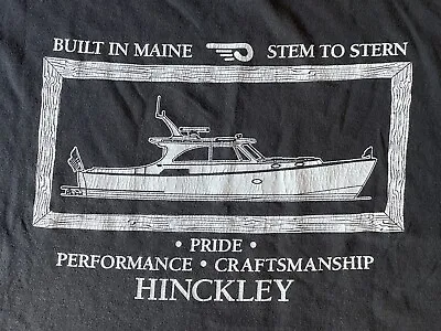 Hinckley Boats Yachts Crew 2014 Maine Men’s Size 2XL Black T-Shirt Stem To Stern • $13.45