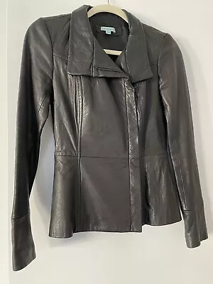 Kookai Black Leather Jacket 36 6-8 • $89