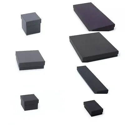 12 Black Jewellery Boxes Card  Black Insert Wholesale Free Delivery Storages • £15.99