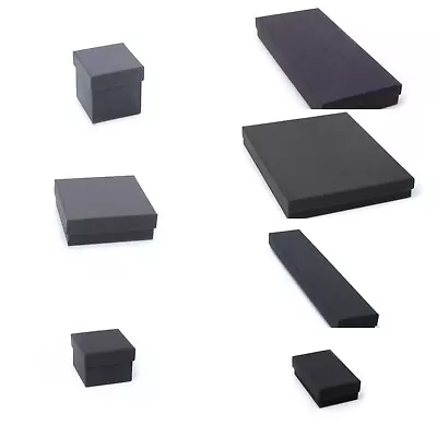 Pack Of 12 Black Card Gift Jewellery Boxes Black Insert Wholesale Free Delivery • £25.99