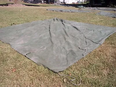 MILITARY SURPLUS AMMO TARP 12 X12 HAY EQUIPMENT COVER  TENT FLOOR TRUCK TRAILER  • $125