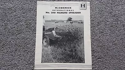 Mccormick Manure Spreader Sales Brochure 1950's • £12.95