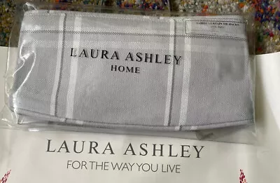 Laura Ashley Curtain Tie Backs 100% Cotton - Corby Check Silver - NEW • £9.92