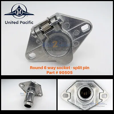 6 Way Round Split Pin Socket / Fits 6 Way Split Pin Trailer Wiring Plug Die Cast • $8.99