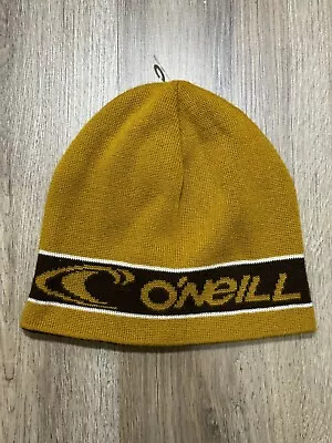 Vintage O'neill Reversible Brown Mustard Beanie Hat • $32
