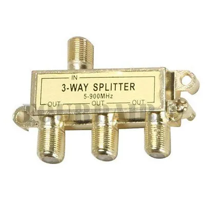 3-Way Coax Video Splitter Digital HD Cable TV F Type RG6 RG11 RG59 5-900 MHz 1x3 • $4.89