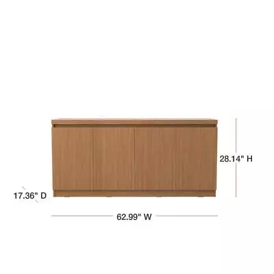 Manhattan Comfort Buffet Cabinet 28.14  H X 62.99  W Wood 6-Shelf Maple Cream • $410.98