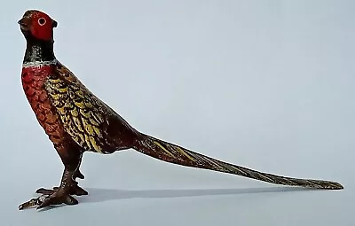 Antique 8 Cm Cold Painted Metal Bronze Pheasant Probably Austrian Bergman Style • £60