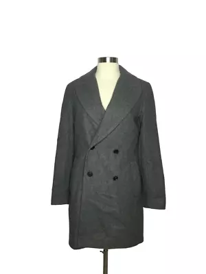 Zara Basic Women's Gray Wool Blend Coat Peacoat Career Size Small • $47.76