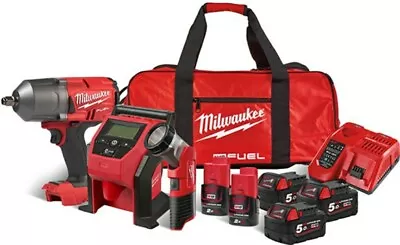 Milwaukee M18 High Torque Impact Wrench M12 Inflator M12 Torch Kit Full Set New • £814.05