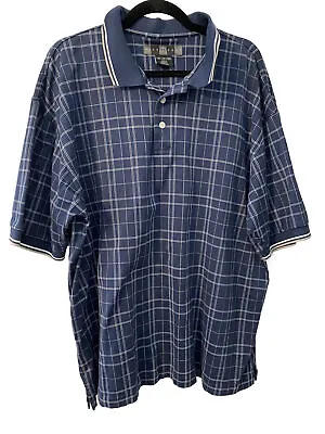 Nike Golf Mens XXL 2XL Blue White Short Sleeve Golf Polo Shirt • $13.56
