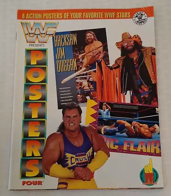 Vintage WWF Wrestling Poster 4 Magazine Complete 1992 Flair Savage Duggan Crush • $29.99