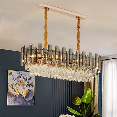 60cm Gold Plated Modern Crystal Chandeliers Lighting Pendant Ceiling Lamp 3Color • £169.91