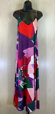 Nicole Miller Abstract V-Neck Maxi Dress Women's Size S Multi NEW MSRP $150 • $37.50