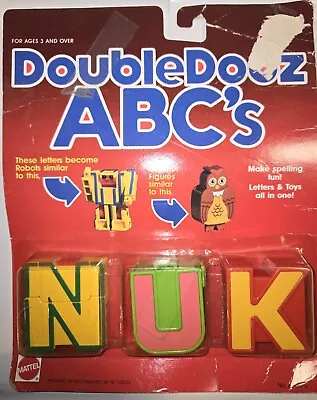 Vintage 1985 Mattel Double Dooz ABC's Transforming Blocks - NUK Letters  • $22