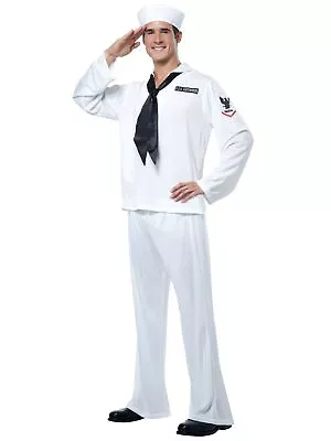 Sailor White Marine Navy Military Seaman USS Enterprise Uniform Mens Costume • $65.35