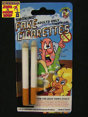 Fake Cigarettes ~ Phoney 'Puffing' Cigs ~ 2 Pack ~ Classic Prank Joke Novelty • £2.99