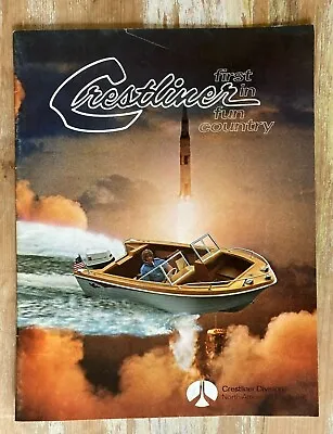 Vintage Advertising Catalog Crestline Fiber Glass Motor Boats 1971 Prices Specs • $15