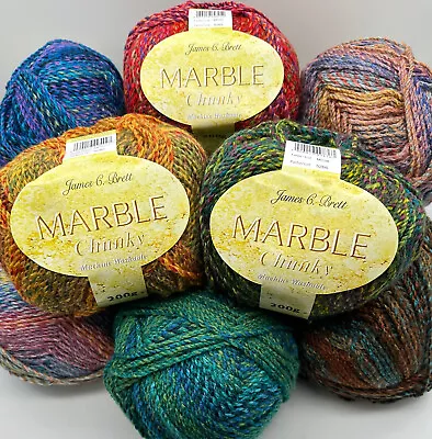 James C Brett Marble Chunky Knitting Crochet Yarn Wool - 200g Balls • £6.49