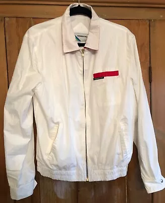 Vintage Members Only White Red Trim Jacket Windbreaker Size 42 • $20