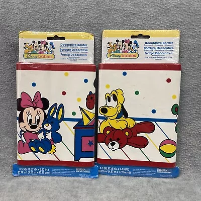 VTG 90s Disney Babies Donald Duck Mickey Mouse Goofy Decorative Border Wallpaper • $21.99