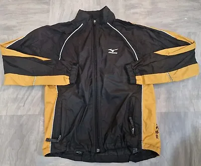Mizuno Plus Mustard And Black Full Zip Up Jacket 100% Polyester Size Small • $24.85
