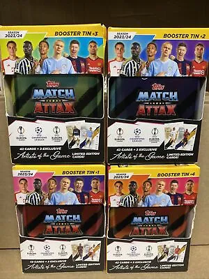 Booster Mini Tin Bundle - Topps Match Attax All 4 Tins 23/24 2024 1-4 Tins • £39