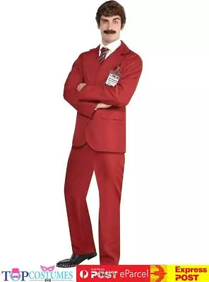 Anchorman Ron Burgundy 70s Newsreader Mens Comedy Fancy Dress Up Costume • $59.81